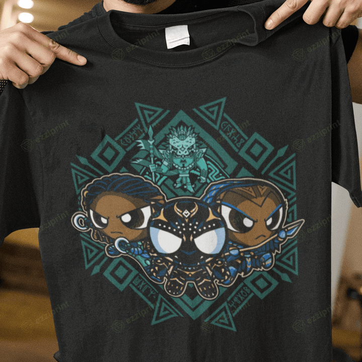 Pantherpuff Girls The Powerpuff Girls Black Panther Mashup T-Shirt