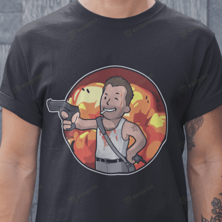 McClane Vault Boy Fallout Die Hard Mashup T-Shirt