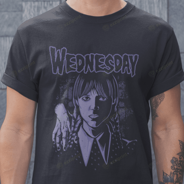Wednesday Misfits Wednesday Addams and Thing The Addams Family Mashup T-Shirt
