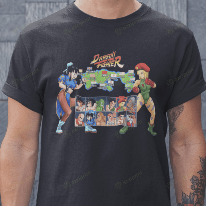 Dragon Fighter Dragon Ball Chun-Li and Cammy Mashup T-Shirt