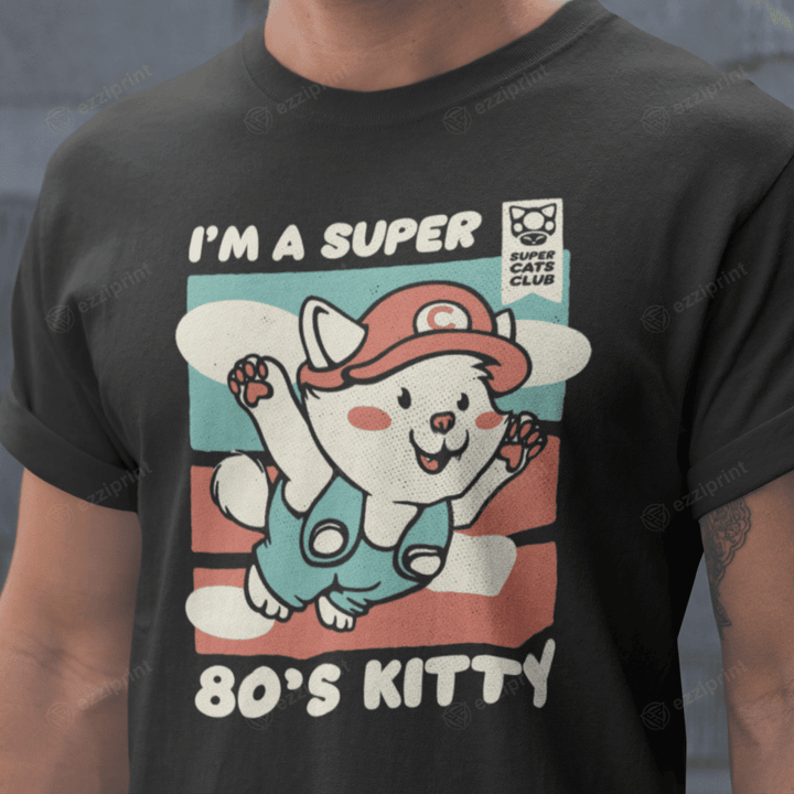 Super 80's Kitty Super Mario Bros Cat Mashup T-Shirt