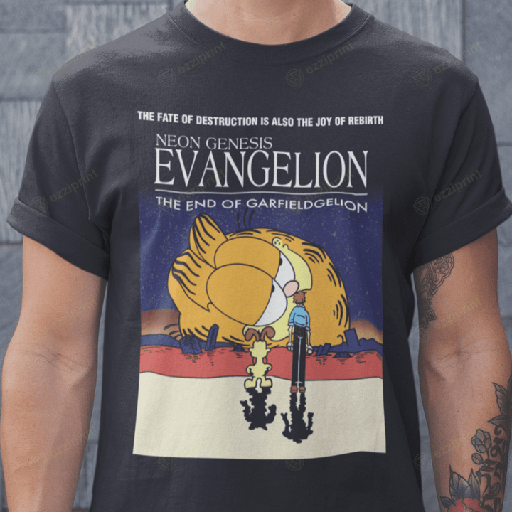 The End Of Garfieldgelion Neon Genesis Evangelion Garfield Mashup T-Shirt