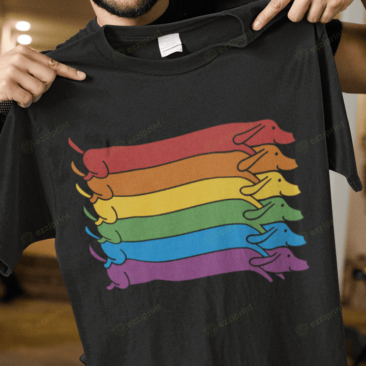 Rainbow Dachshund Pride Flag LGBT T-Shirt