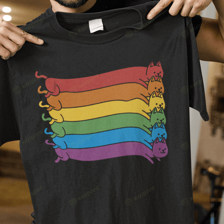 Rainbow Cats Pride Flag LGBT T-Shirt
