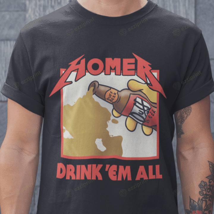 Drink 'Em All Kill 'Em All The Simpsons Mashup T-Shirt