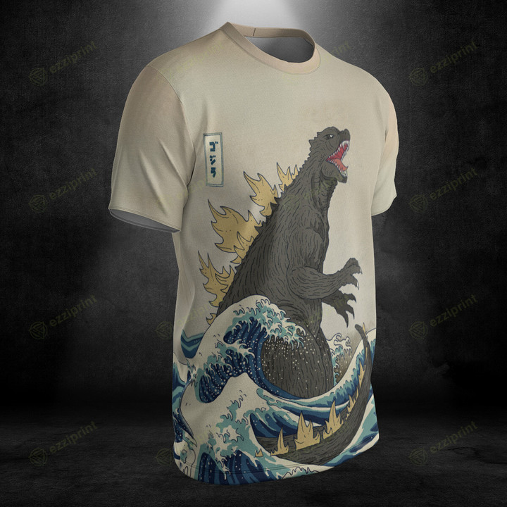 Godzilla In The Great Wave Off Kanagawa AOP T-Shirt