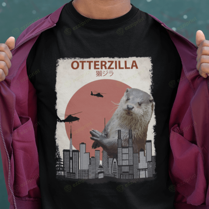 Otterzilla Godzilla Otter T-Shirt