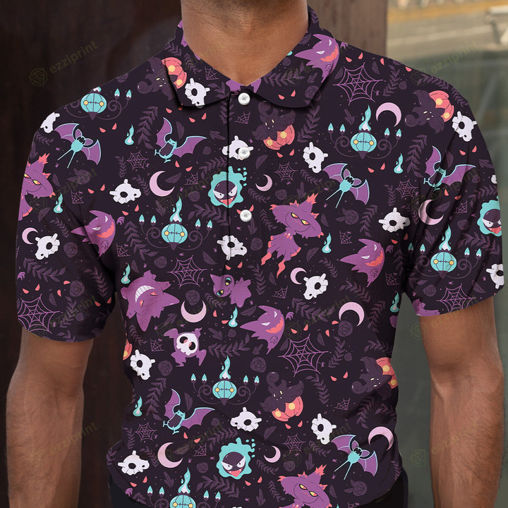 Lavender Town Pokemon Pattern Men Women POLO Shirt