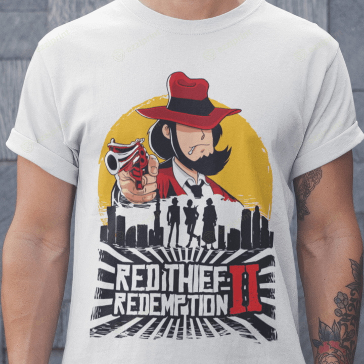 Red Thief Redemption Red Dead Redemption Lupin Mashup T-Shirt