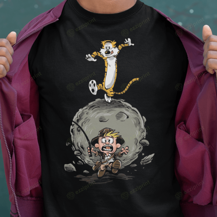 Indiana Hobbs Calvin and Hobbes Indiana Jones Mashup T-Shirt