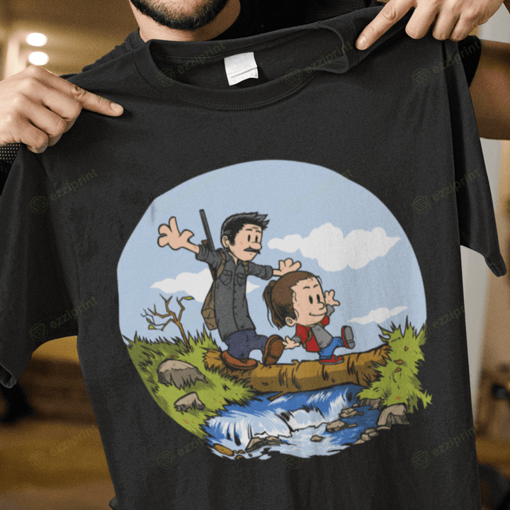 Joel and Ellie Calvin and Hobbes The Last of Us Mashup T-Shirt
