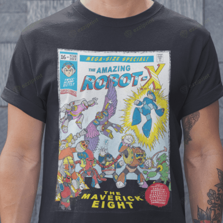 THE AMAZING ROBOT X Comic Cover 890s Robot Characters T-Shirt
