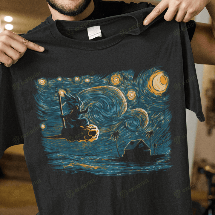 Starry Saiyan Starry Night Dragon Ball Mashup T-Shirt