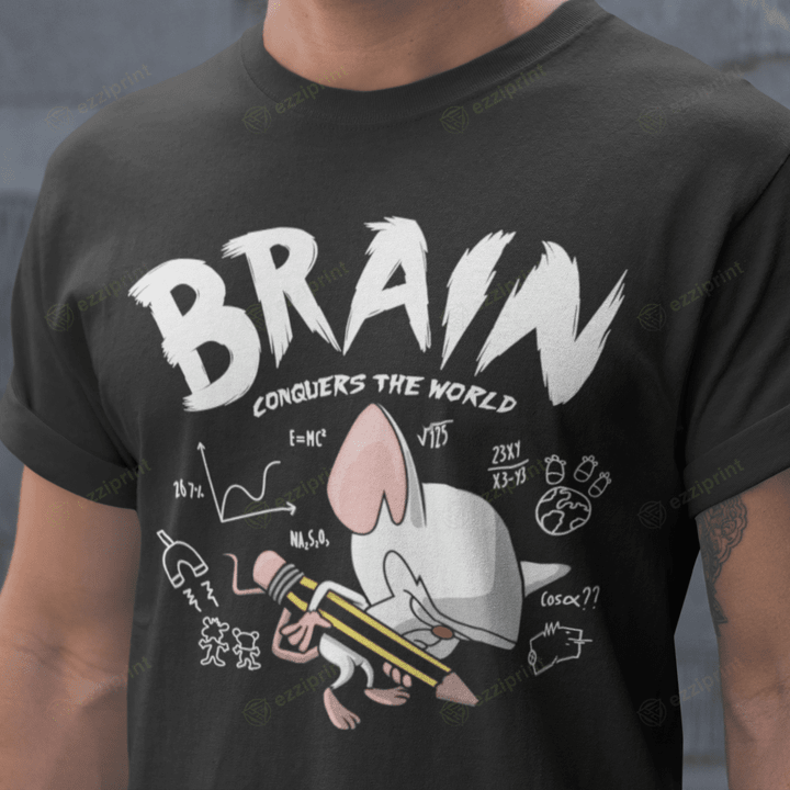 Brain Conquers The World Pinky and the Brain Scott Pilgrim vs The World Mashup T-Shirt