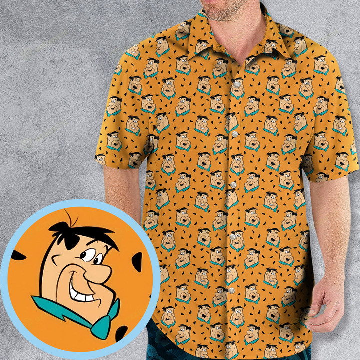 Fred Flintstone Expressions Pattern Hawaiian Shirt