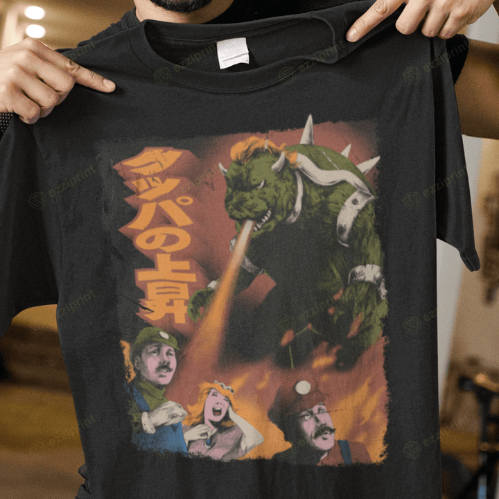 Bowzilla Godzilla Super Mario Mashup T-Shirt
