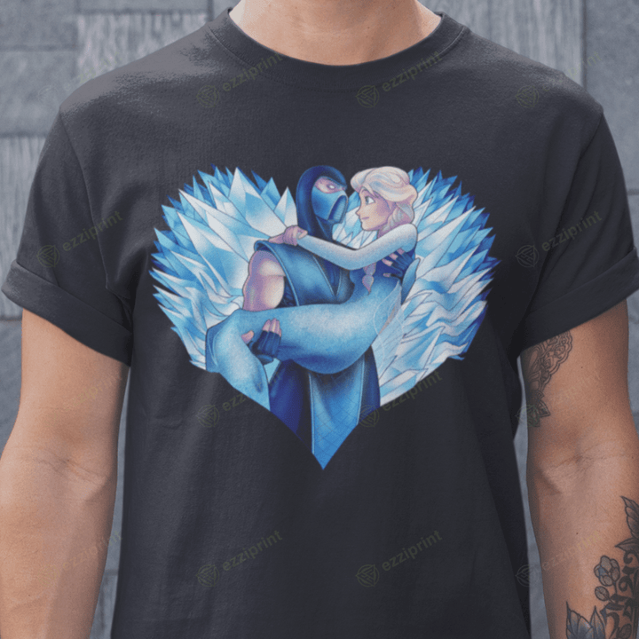 Frozen Love Elsa Sub-Zero Mortal Kombat Mashup T-Shirt