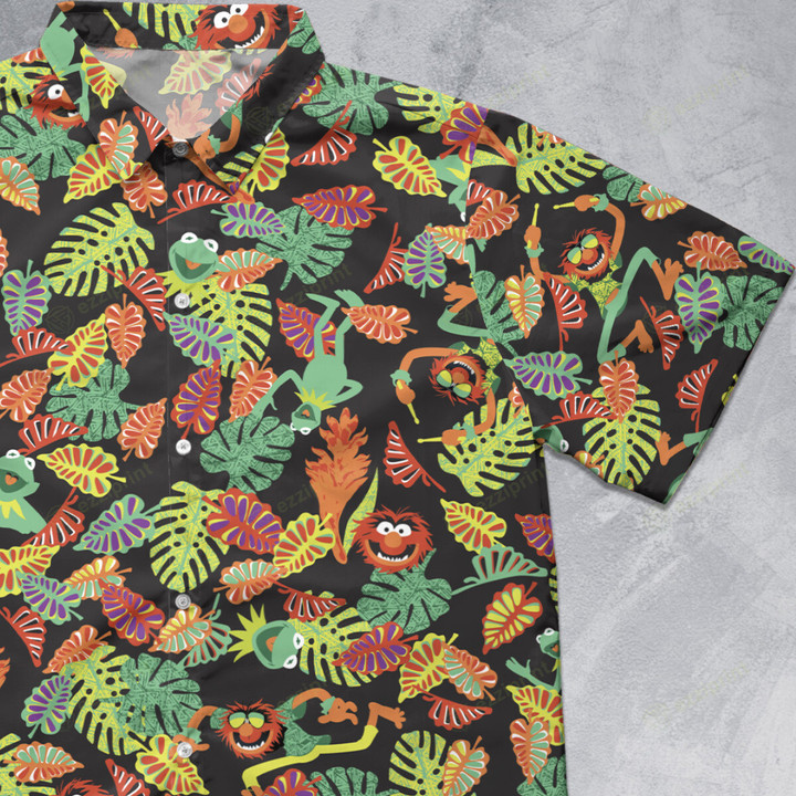 Tropical Kermit and Animal Muppets Button Down Shirt