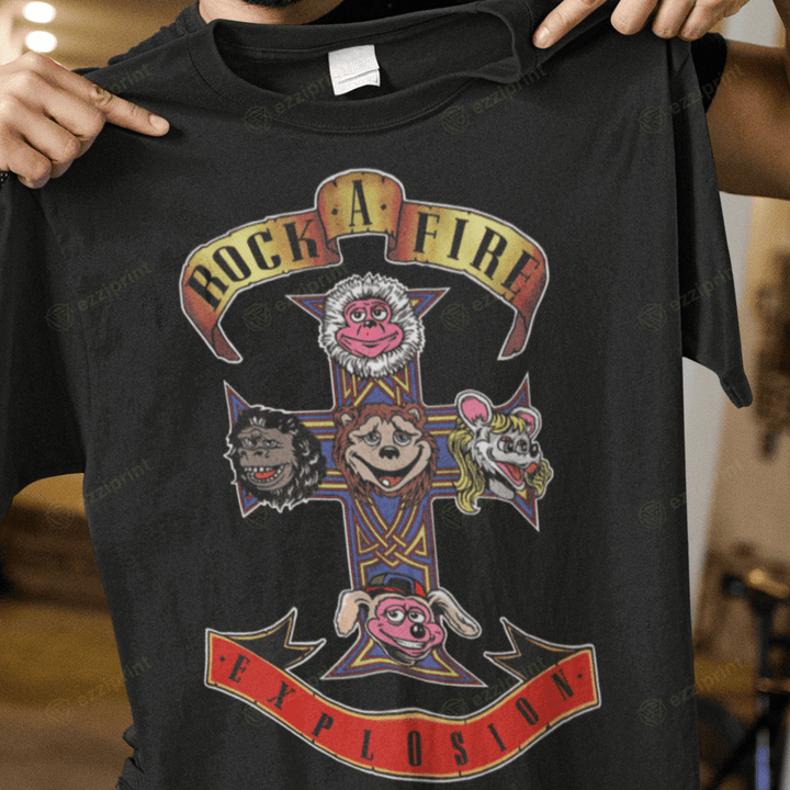 Rockafire Explosion Guns N Roses’ Appetite for Destruction ShowBiz Pizza Place T-Shirt