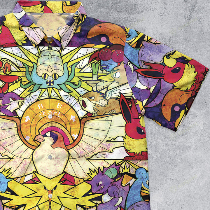 Vital Pokemon Stained Glass Button Down Shirt