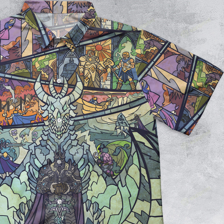 Arthas Menethil World of Warcraft Stain Glass Button Down Shirt
