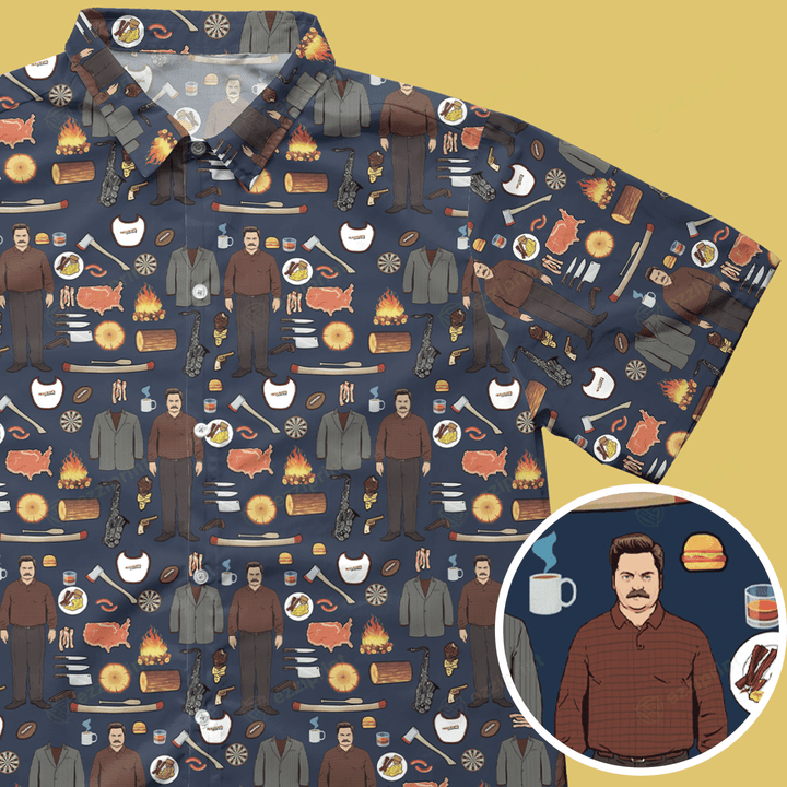 Ron Swanson Parks and Recreation Button Down Shirt