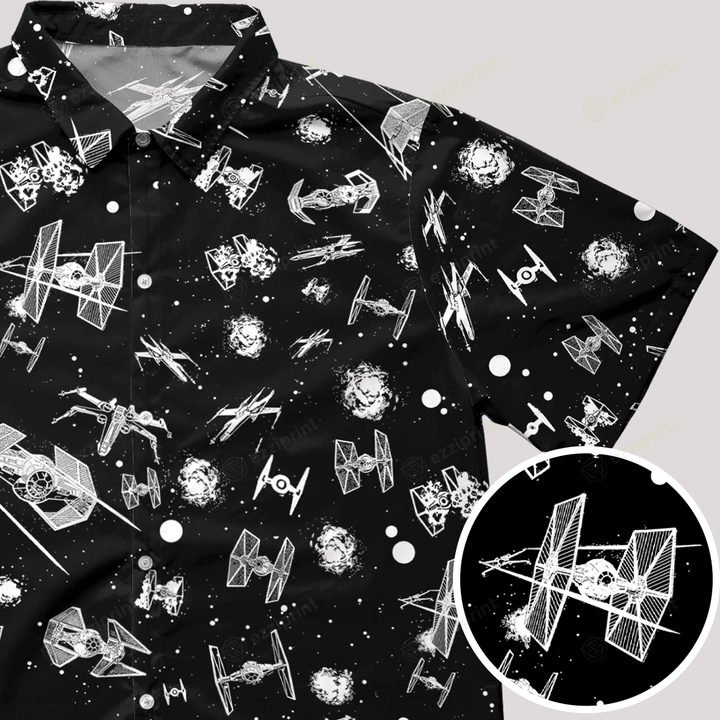 Star Wars Spacecraft Pattern Button Down Shirt