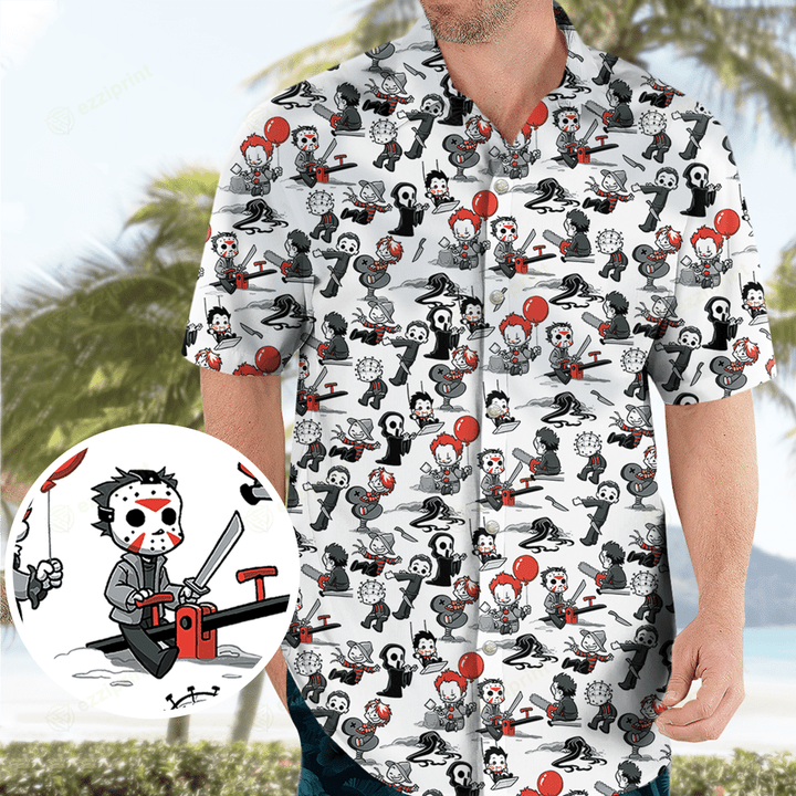 Horror Kid Characters Pattern Hawaiian Shirt