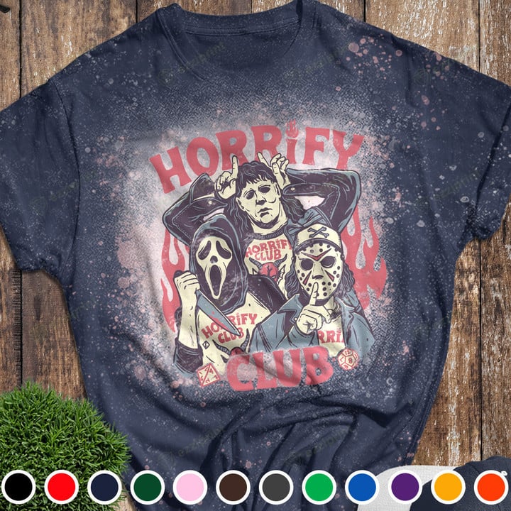 Horrify Club Horror Movies Stranger Things Mashup Bleached T-shirt