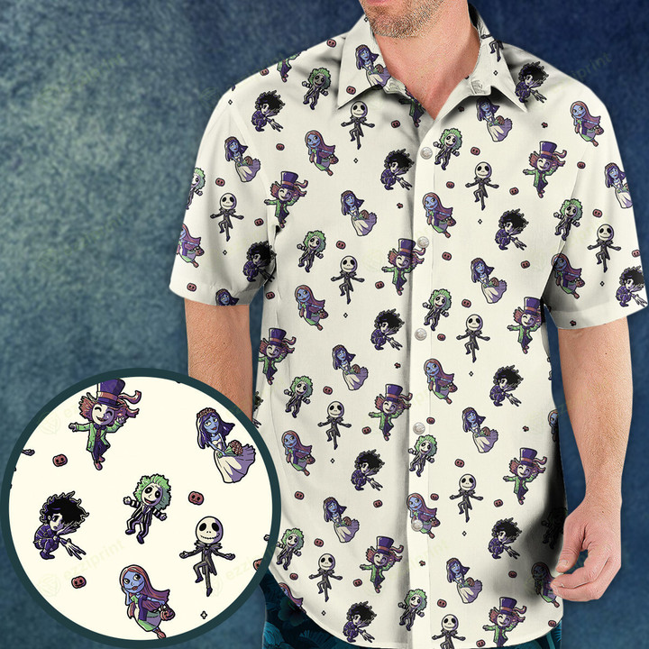 Buttons Characters Pattern Hawaiian Shirt