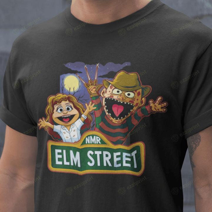 MNR ELM STREET Freddy Krueger Nightmare on the Elm Street Sesame Street T-Shirt