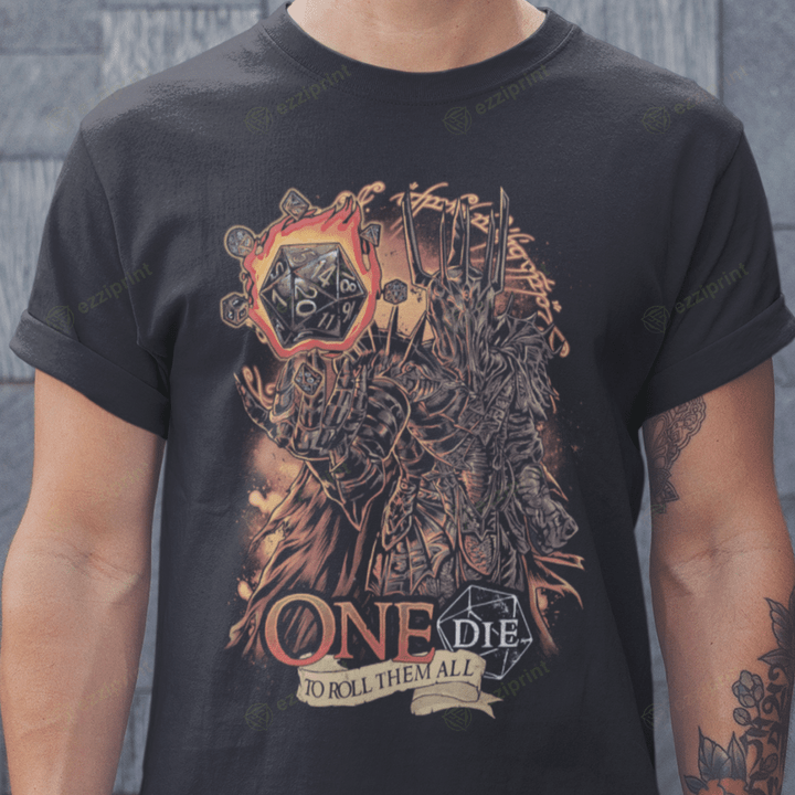 One Dice To Roll Them All Sauron Lord Of The Rings DND Mashup T-Shirt