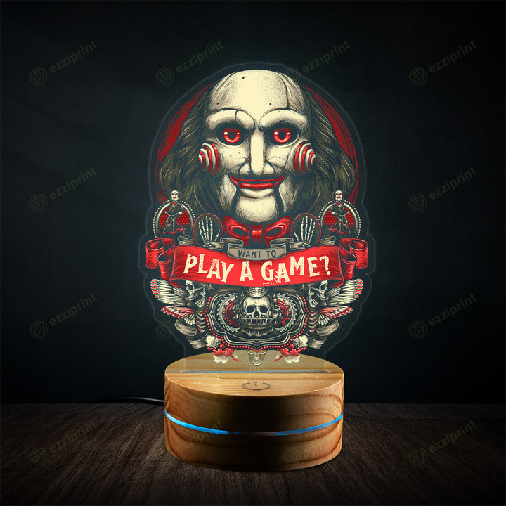 Want To Play A Game Jigsaw Horror Movie Night Light