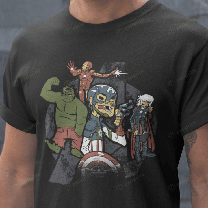 Avengerz Godzilla The Avengers Character Mashup T-Shirt