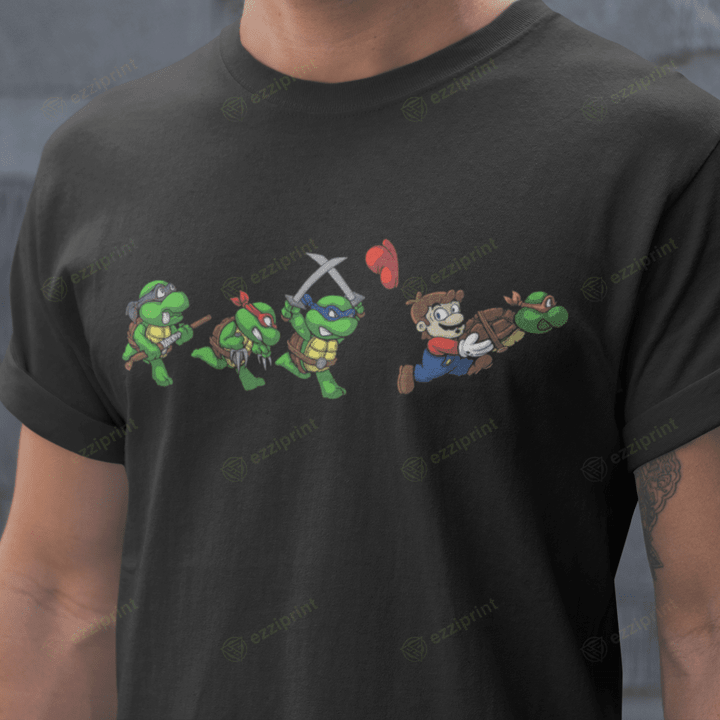 Turtle Trouble Teenage Mutant Ninja Turtles Super Mario Bros T-Shirt