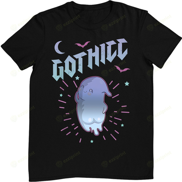 Gothicc Thicc Goth Aesthetic Pastel Cute Ghost Halloween T-Shirt
