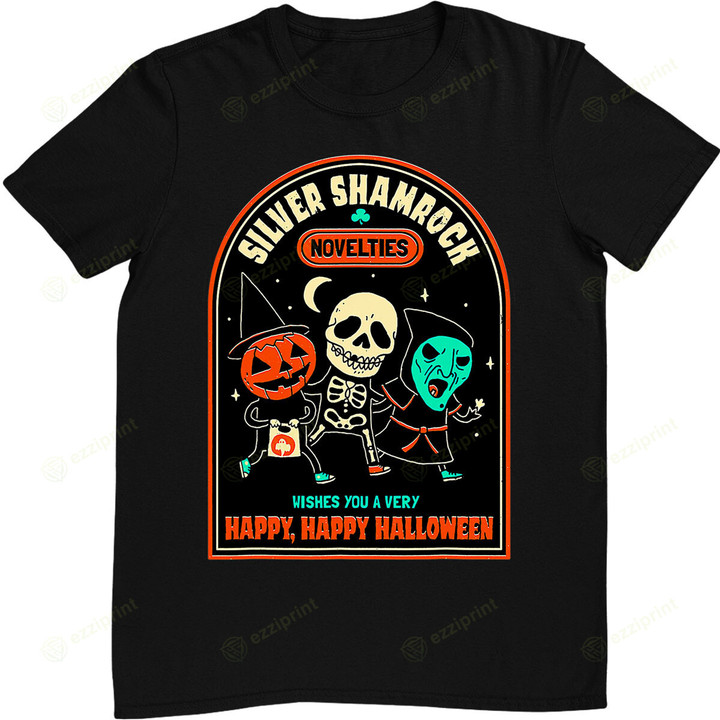 Vintage Silver Shamrock Novelties Happy Happy Halloween T-Shirt
