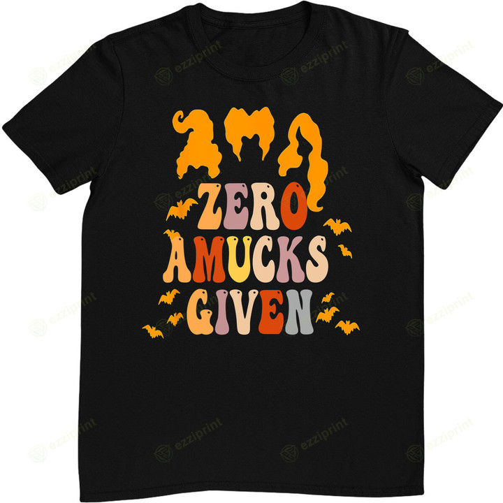 Zero Amucks Given Funny Amuck With Bat Halloween Witch T-Shirt
