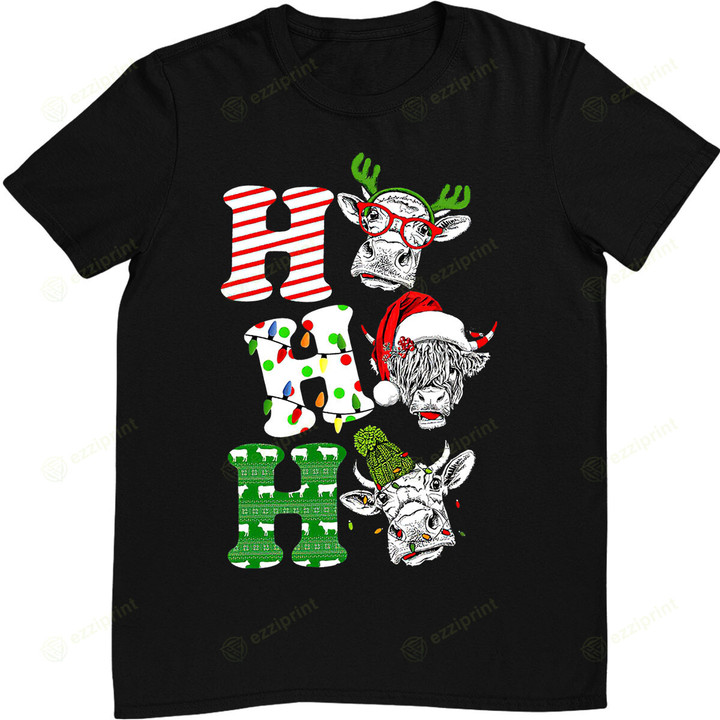Ho Ho Ho Santa Claus Cow Lovers Christmas T-Shirt