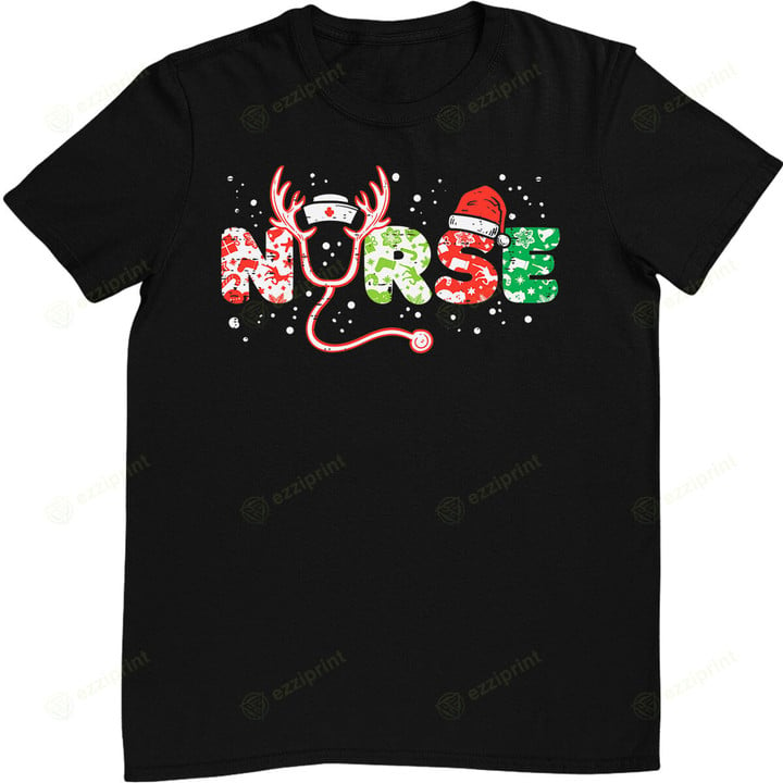 Nurse Christmas Stethoscope Nurses Xmas T-Shirt