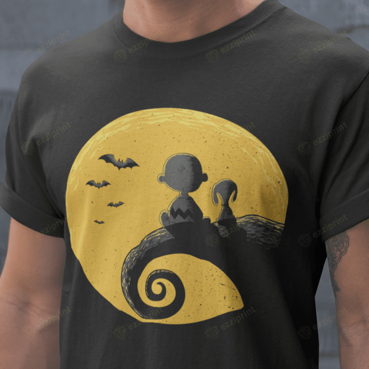 Grief or Treat The Nightmare Before Christmas Peanuts Charlie Brown Snoopy Mashup T-Shirt