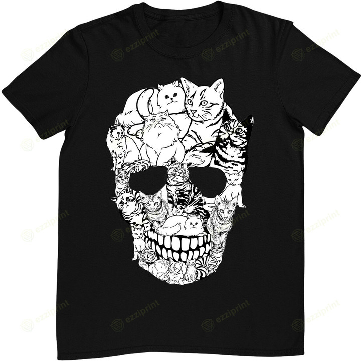 Cat Skull Shirt - Kitty Skeleton Halloween Costume Skull Cat T-Shirt