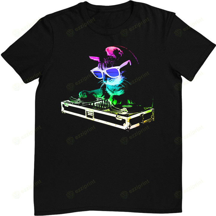 HOUSE CAT Rainbow DJ Cat Kitty T-Shirt