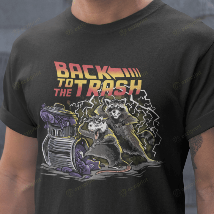 Back To The Trash Back to the Future Opossum and Raccoon Mashup T-Shirt