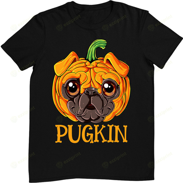Pugkin Pug Pumpkin Halloween Thanksgiving T-Shirt