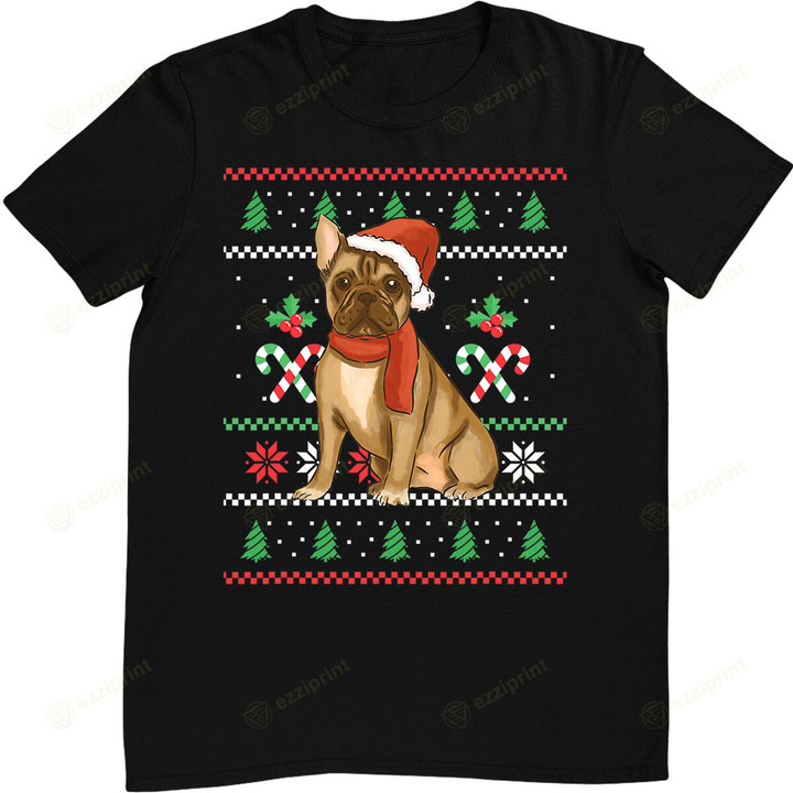 Christmas French Bulldog Outfit Santa Christmas T-Shirt