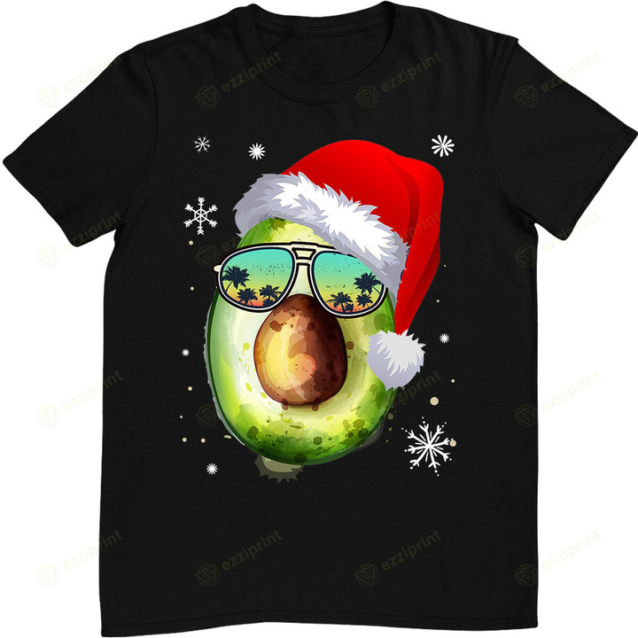 Funny Christmas Santa Avocado Fruit Vegan Lover T-Shirt