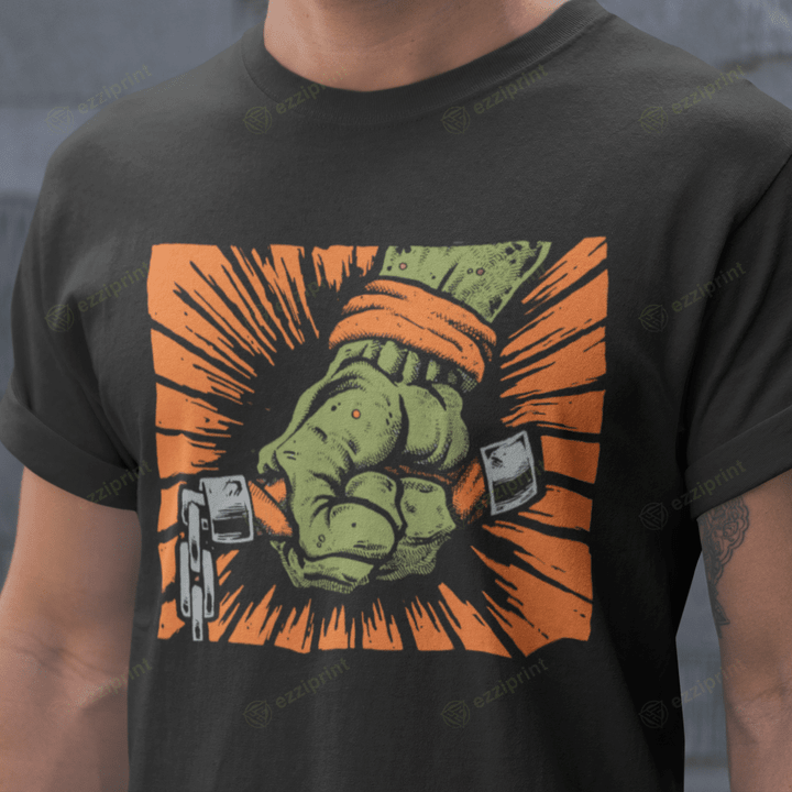 Saint Pizza Metallica St. Anger Michelangelo Teenage Mutant Ninja Turtles Mashup T-Shirt