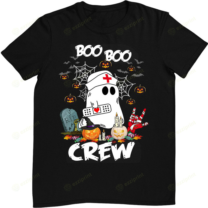 Boo Boo Crew Ghost Nurse Retro Halloween Nursing RN T-Shirt