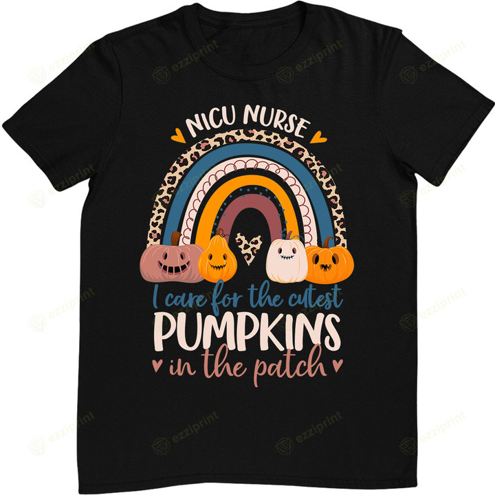 NICU Nurse Cutest Pumpkins In The Patch Rainbow Halloween RN T-Shirt
